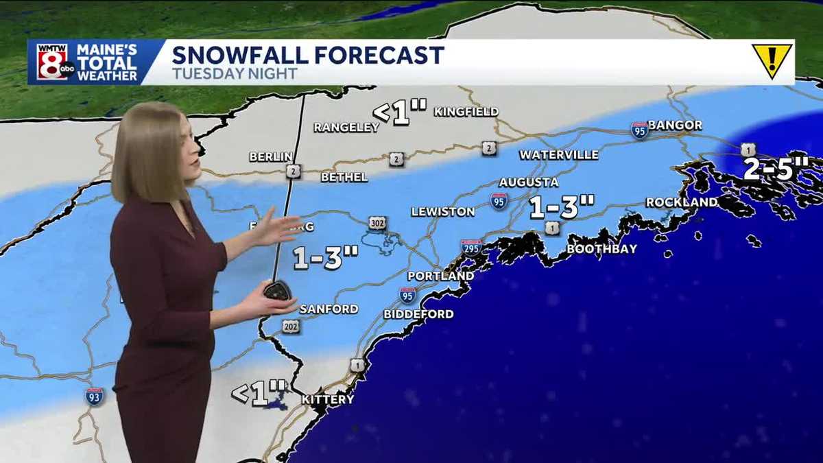 Snow on the way to Maine Tuesday evening
