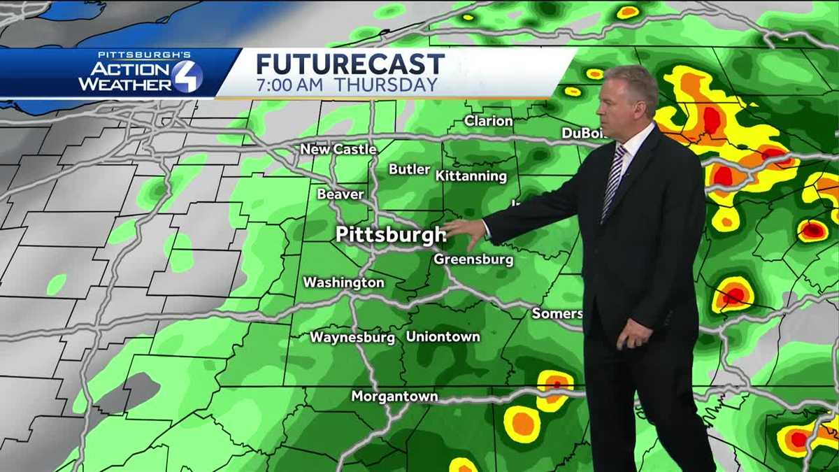 Rain showers pushing through the area