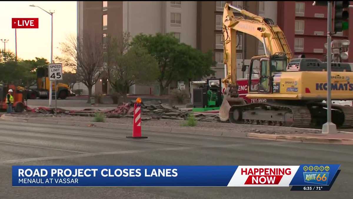 Road project closes lanes of Menaul Boulevard in northeast Albuquerque
