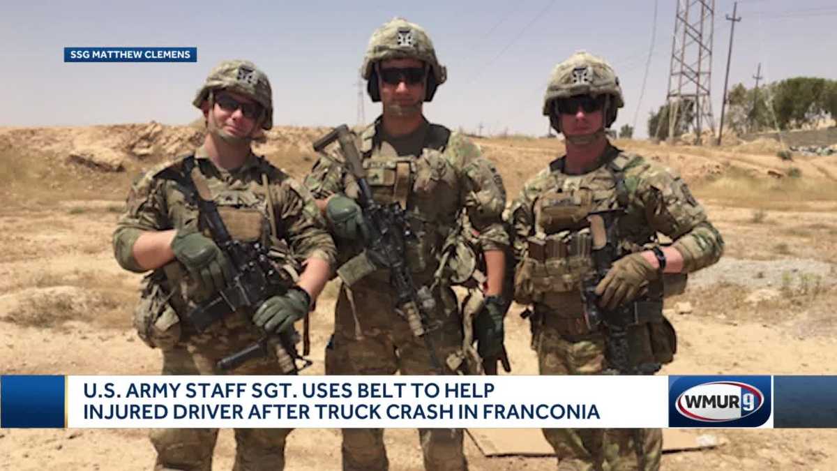 U.S. Army Staff Sgt. uses belt to help injured driver after truck crash ...