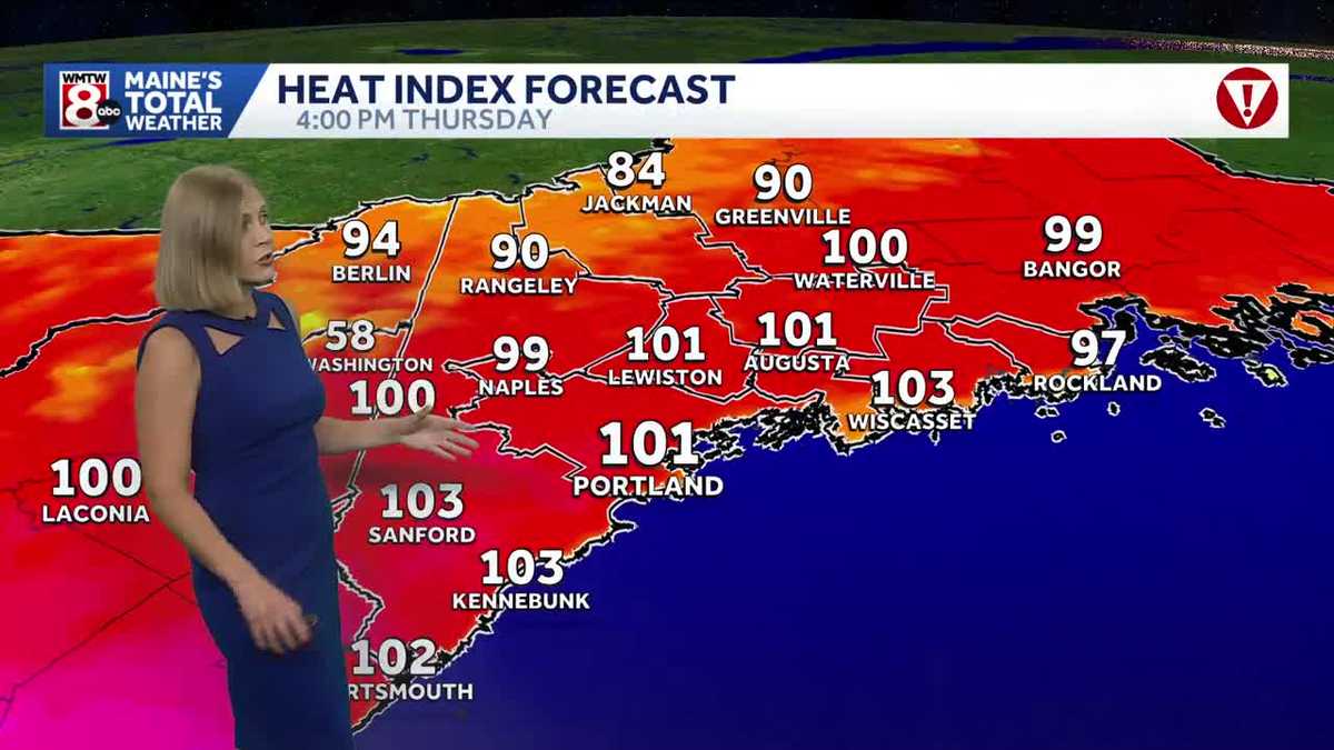 Feels-like temperatures around 100°