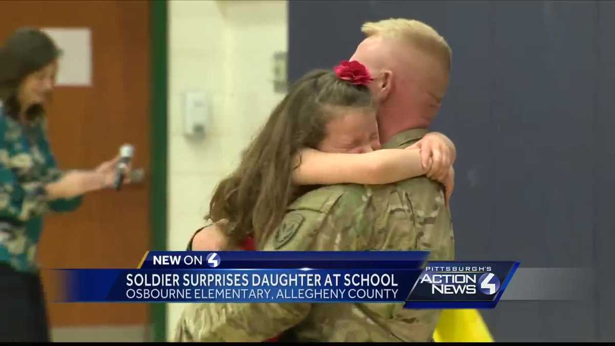 Soldier Surprises Daughter At School 6835