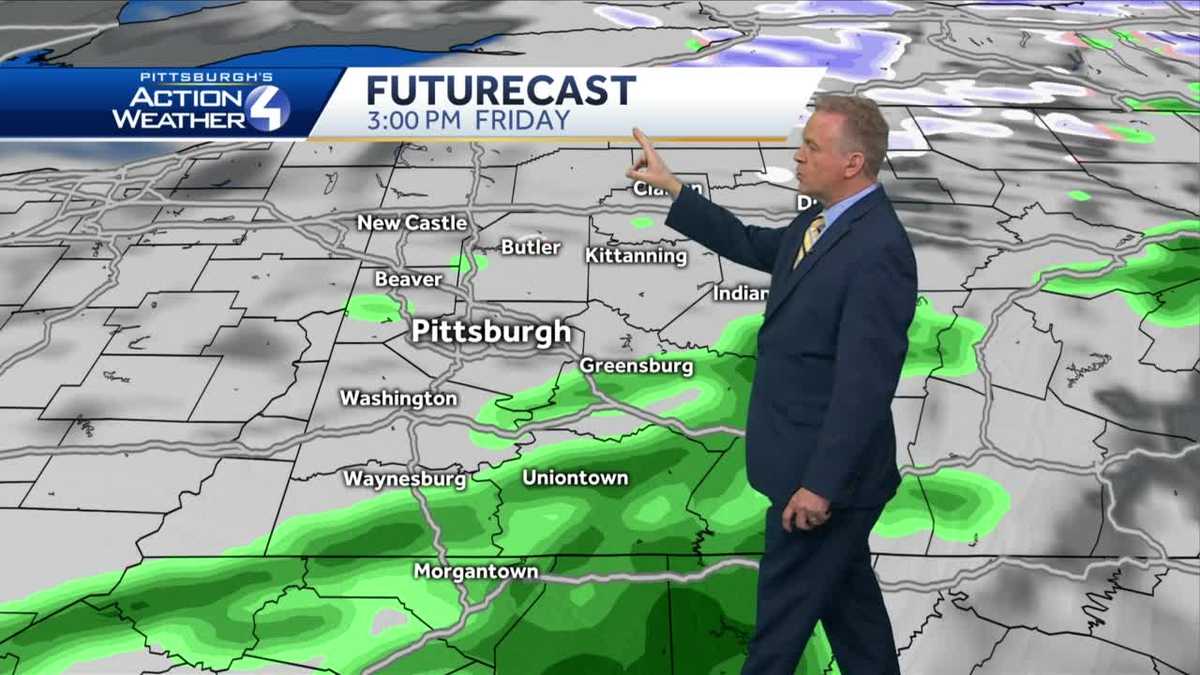 Mostly cloudy overnight, tracking scattered rain showers for Friday