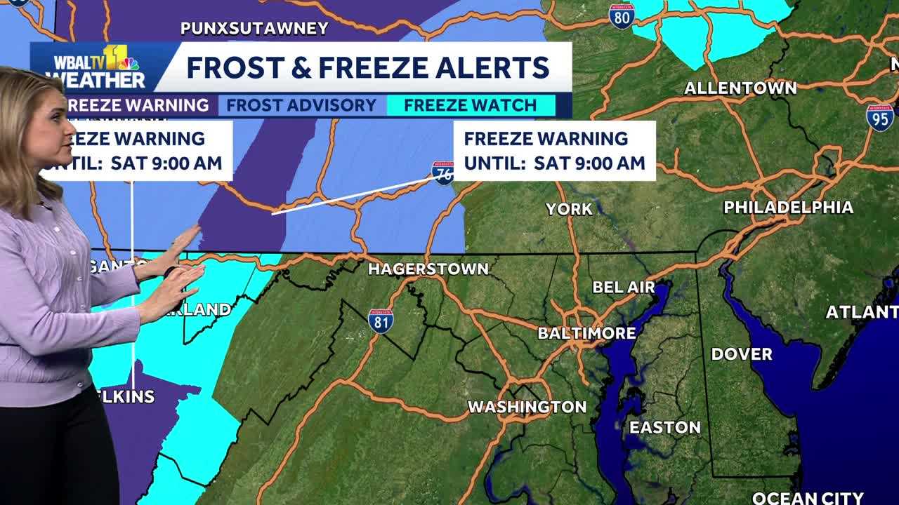 Frost possible in parts of Maryland this weekend