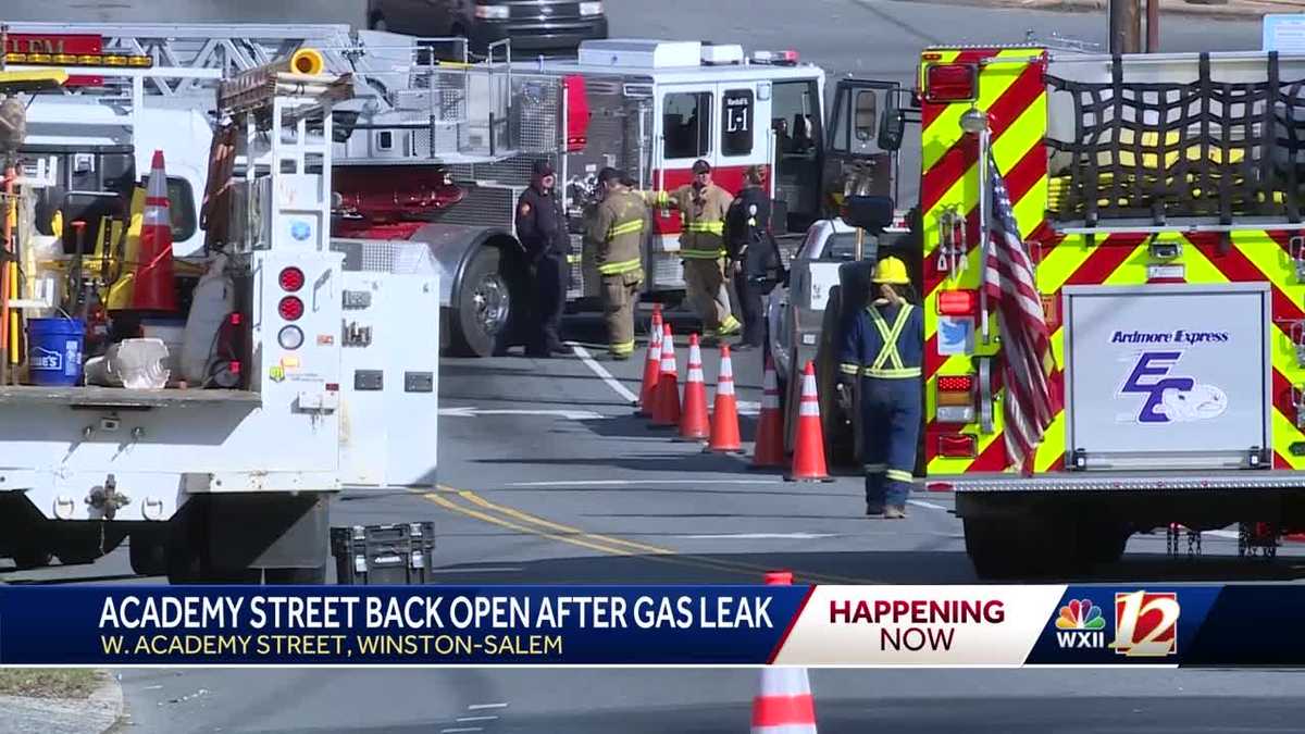 Gas line cut on Academy Street in WinstonSalem, causes detours