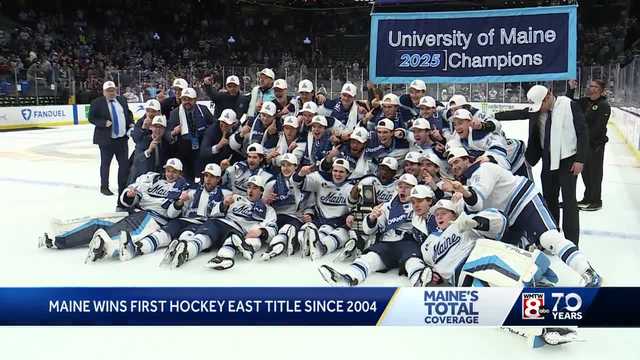 Maine hockey team celebrates Hockey East title