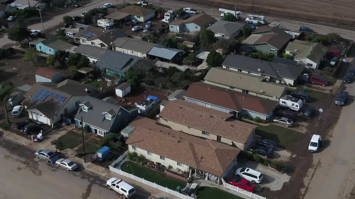 Drone video shows flood path in Chualar