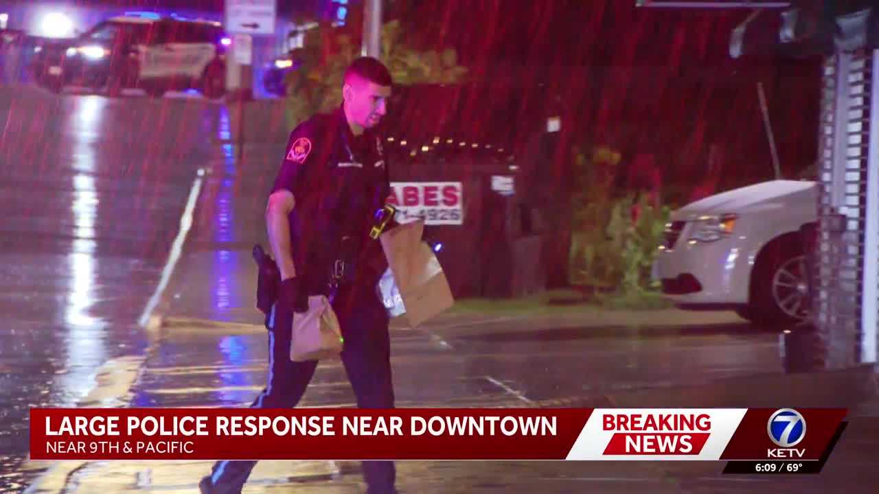 Large police response downtown after shots-fired call in Omaha ends with one in custody