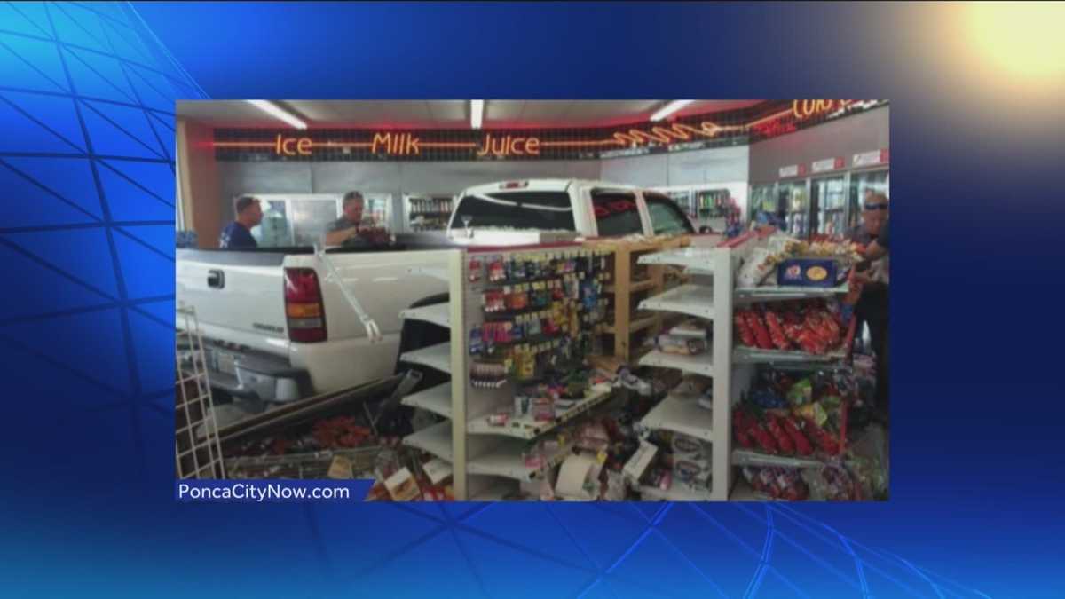 Woman drives truck into convenience store
