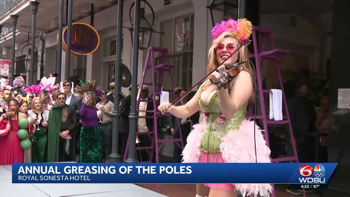 Carnival kicks off with greasing of the poles in New Orleans