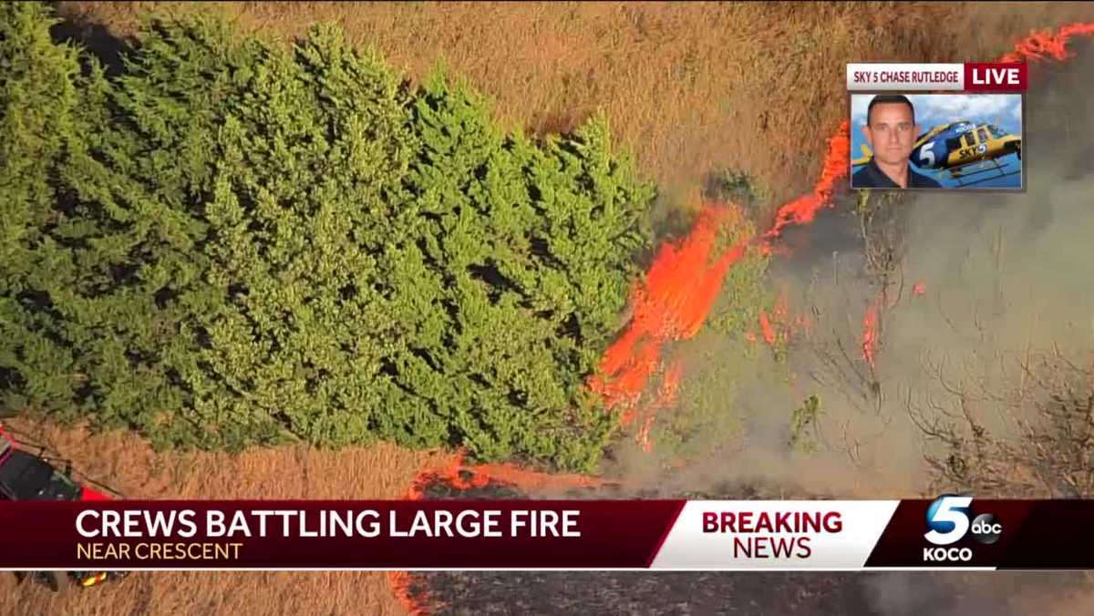 Crews battle large wildfire near Crescent