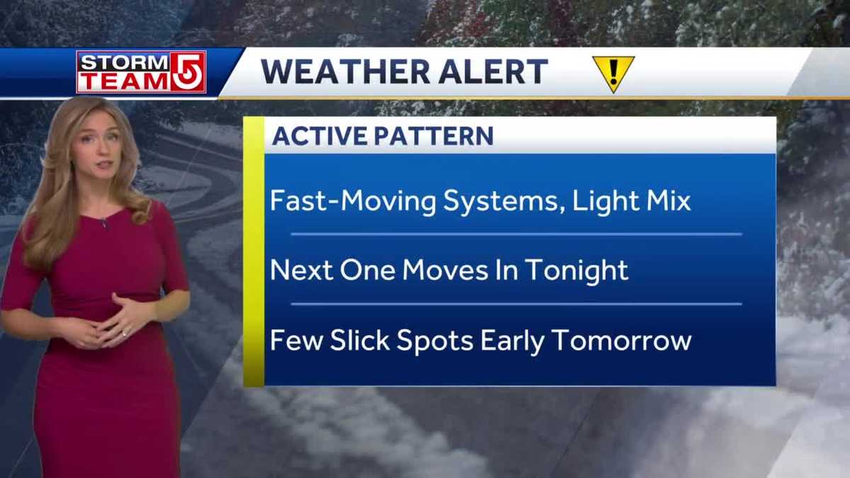 Video: Wintry mix overnight, roads may be slick Wednesday morning