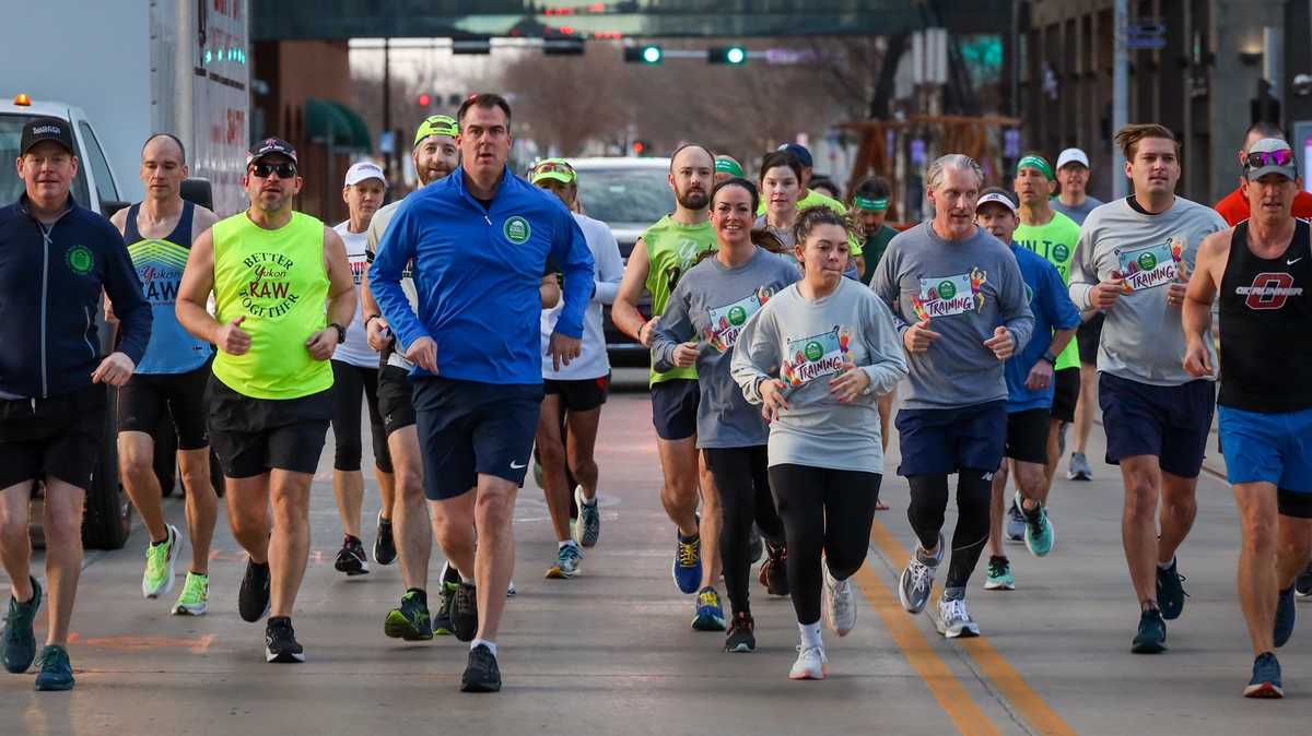 Gov. Kevin Stitt trains for OKC Memorial Marathon relay race