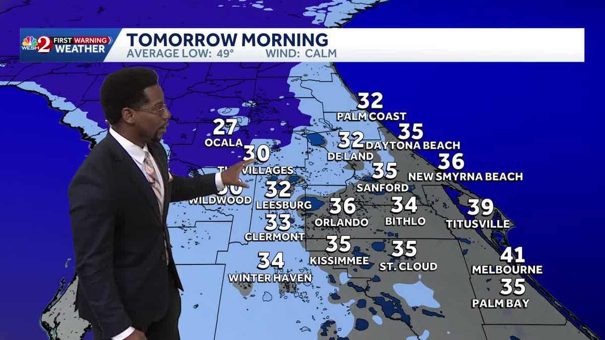 An Arctic Blast Brings Freeze Warnings and Strong Wind to Central Florida Plus Snow in Northern Florida