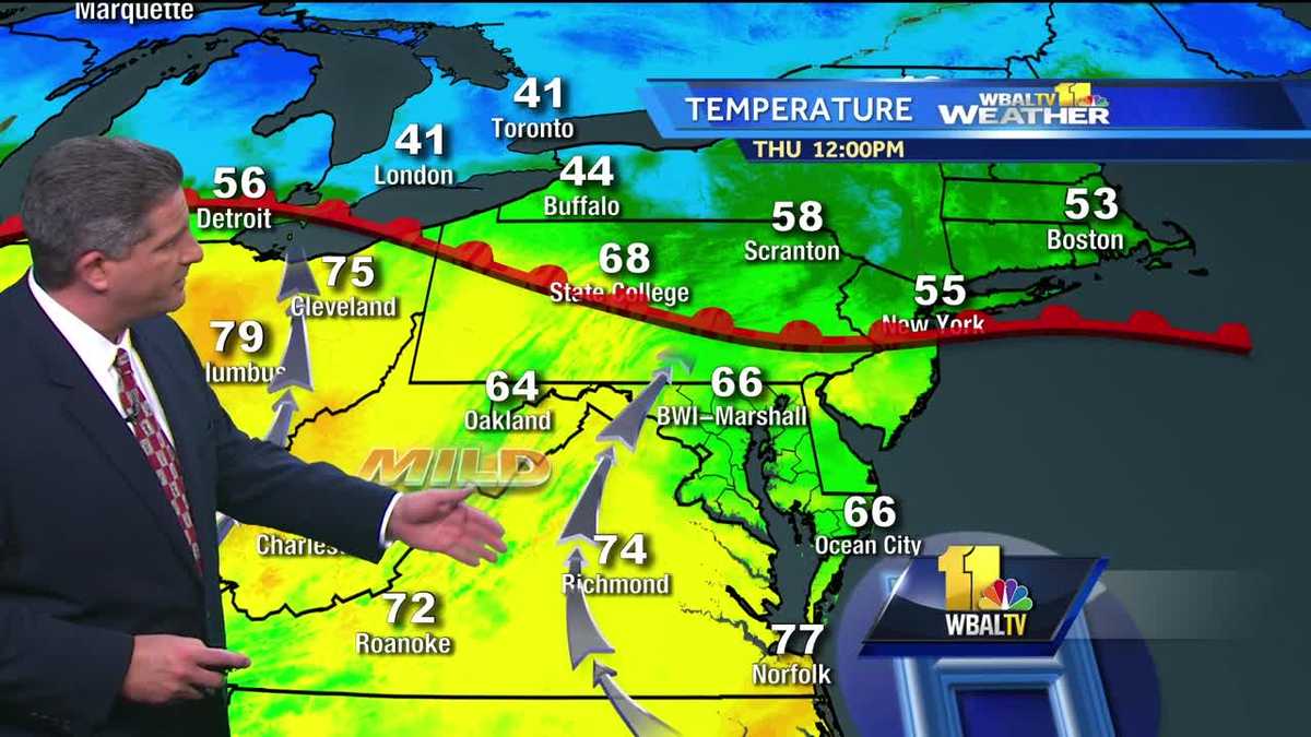 Warm, chance of thunderstorms on Thursday