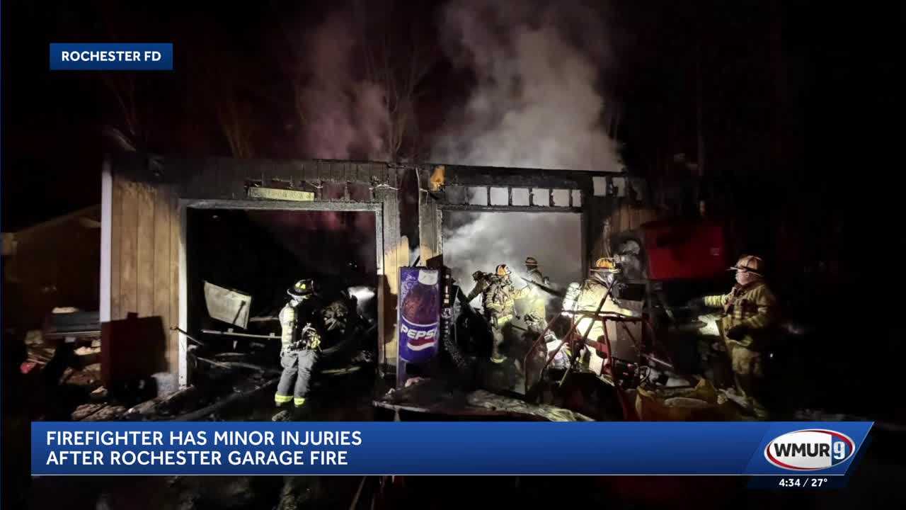 Firefighter recovering after fire at Rochester garage