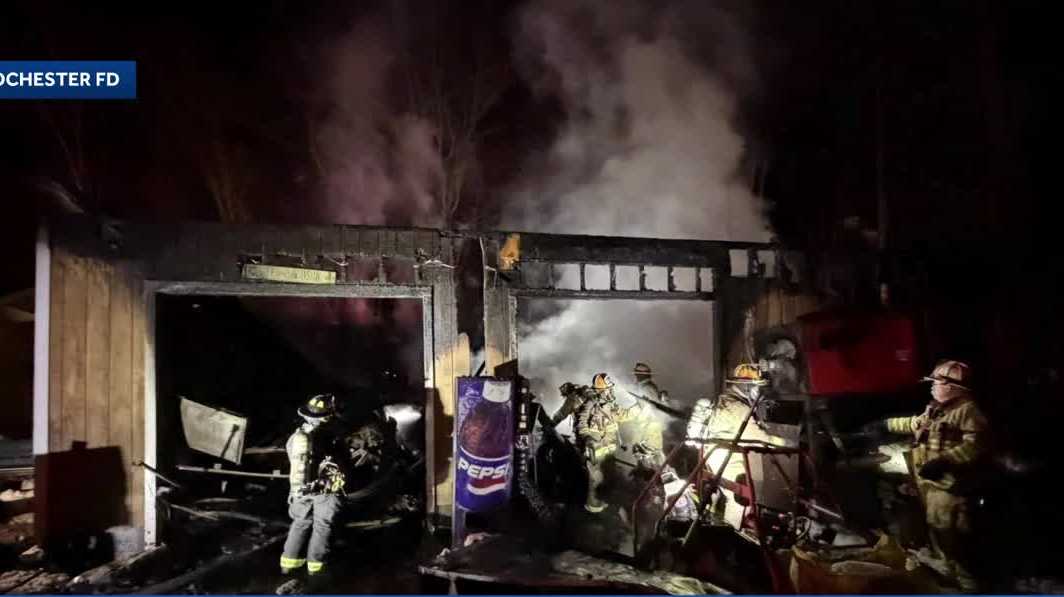 Firefighter recovering after fire at Rochester garage