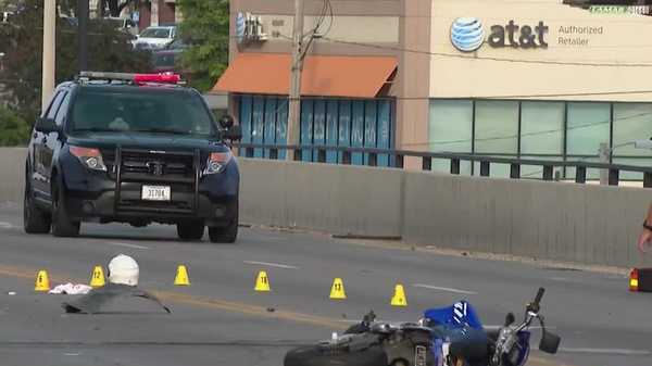 motorcyclist critically hurt in crash