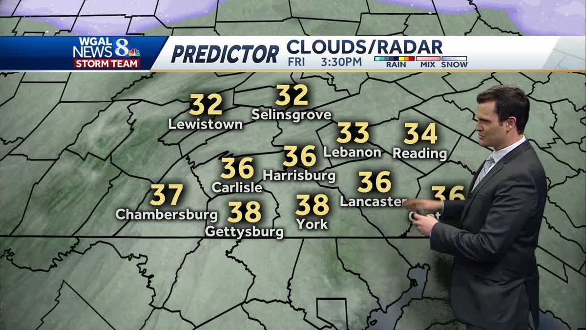 Flurries possible tomorrow, then a milder weekend with rain