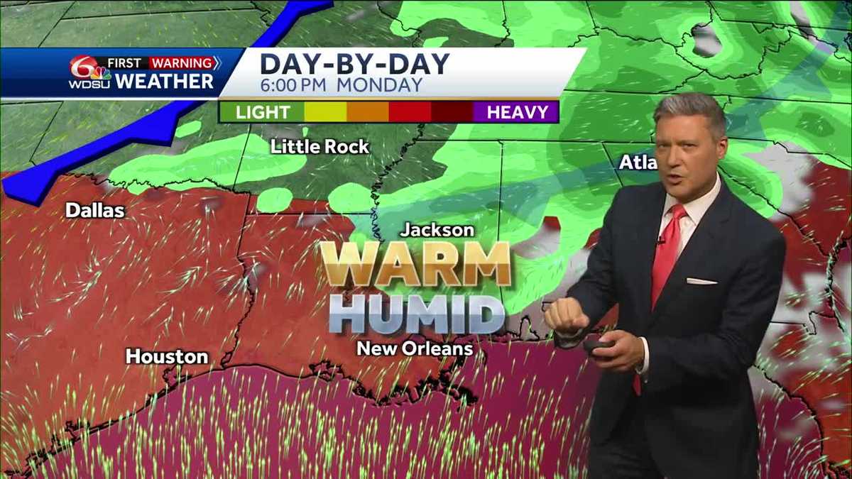 New Orleans Louisiana weather forecast high temp rain chances