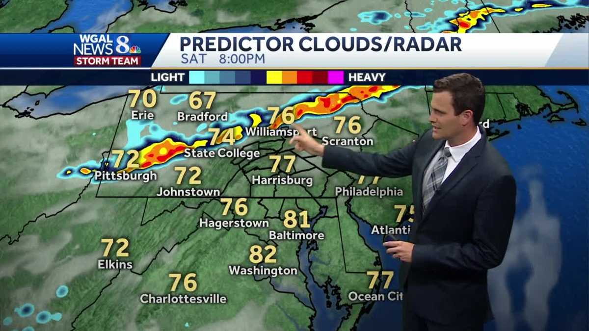 Record warmth, few showers and storms today