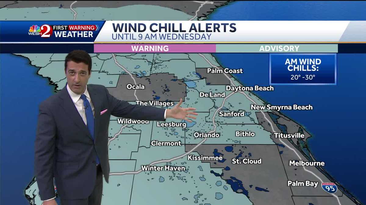 Wind chills advisories in effect for Wednesday morning!