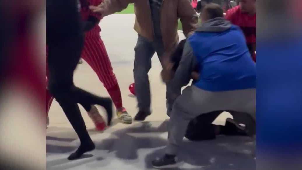 VIDEO: Coach, father and son arrested after brawl breaks out at baseball game