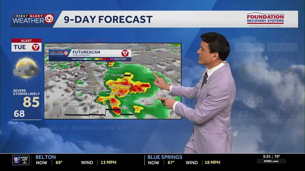 Kansas City weather: Rain today, severe storm chances return Tuesday and Wednesday