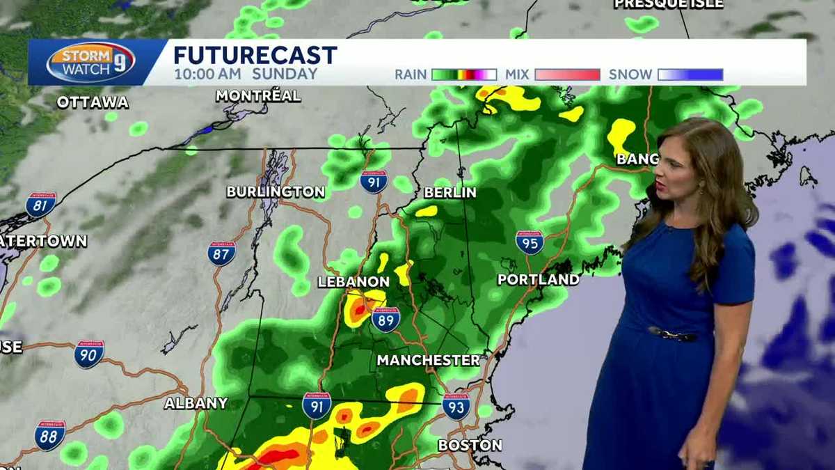 Video: Rainy Sunday brings possible downpours, thunder