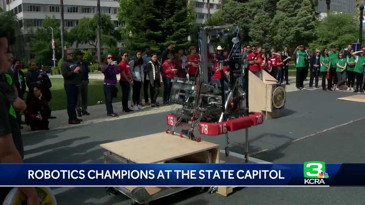 Celebration held at California Capitol for robotics champs