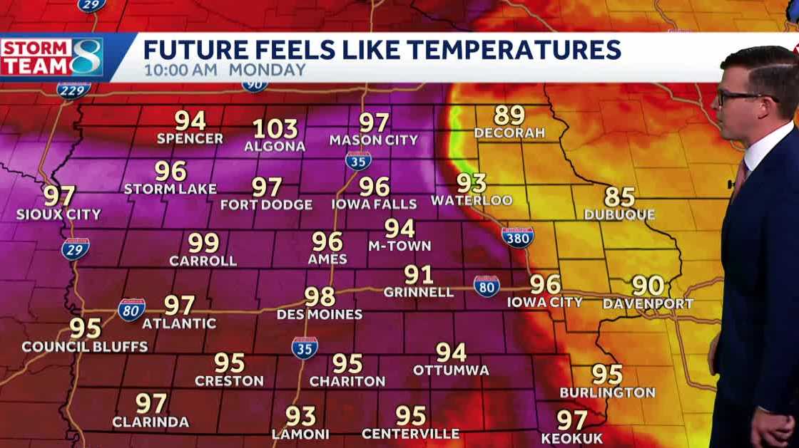 A break from the heat and humidity with rain before the end of the week
