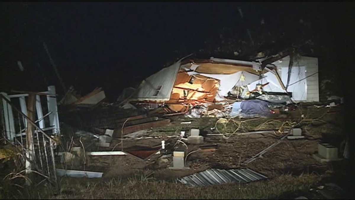 Tornado damage in Jasper County