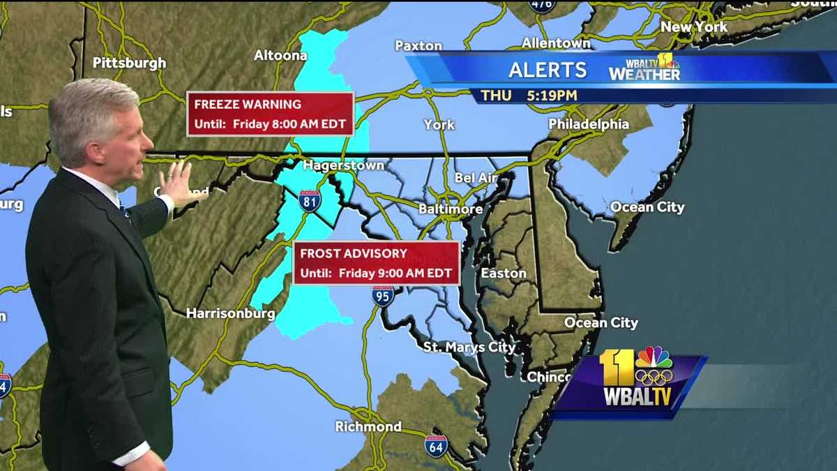 Frost advisory for much of Maryland