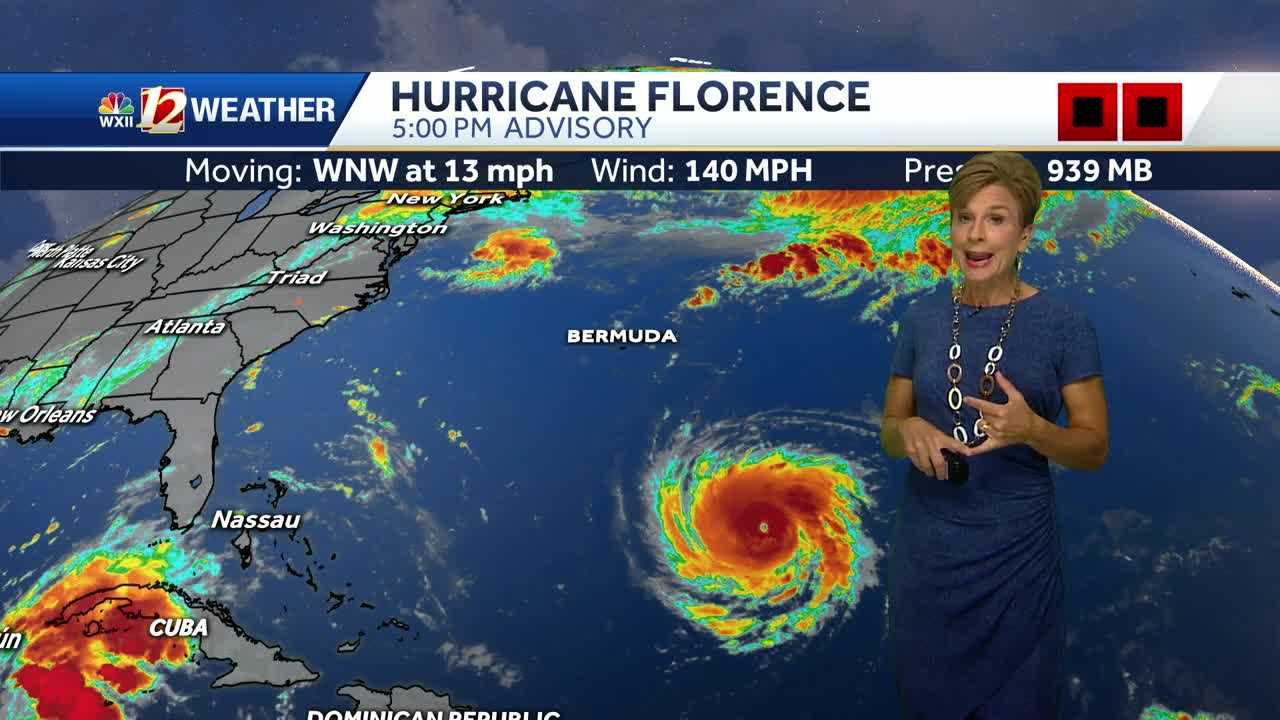 WATCH: Hurricane Florence Continues To Intensify, May Become Category 5 ...