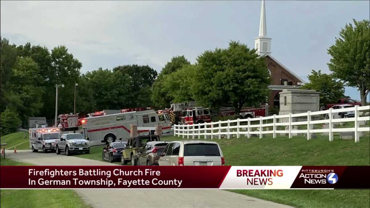 Firefighters battle church fire in Fayette County
