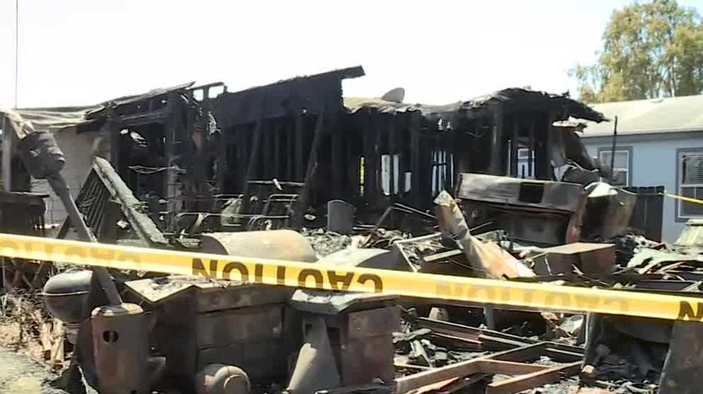 Fire at California mobile home park displaces nine and kills dog