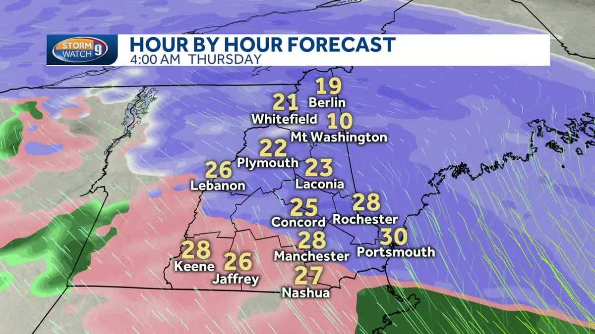 Hour by hour: Snow to change to wintry mix in parts of NH
