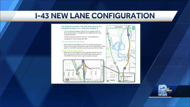 I-43 northbound reduced to two lanes between Capitol Drive, Hampton Avenue - Vimarsana News