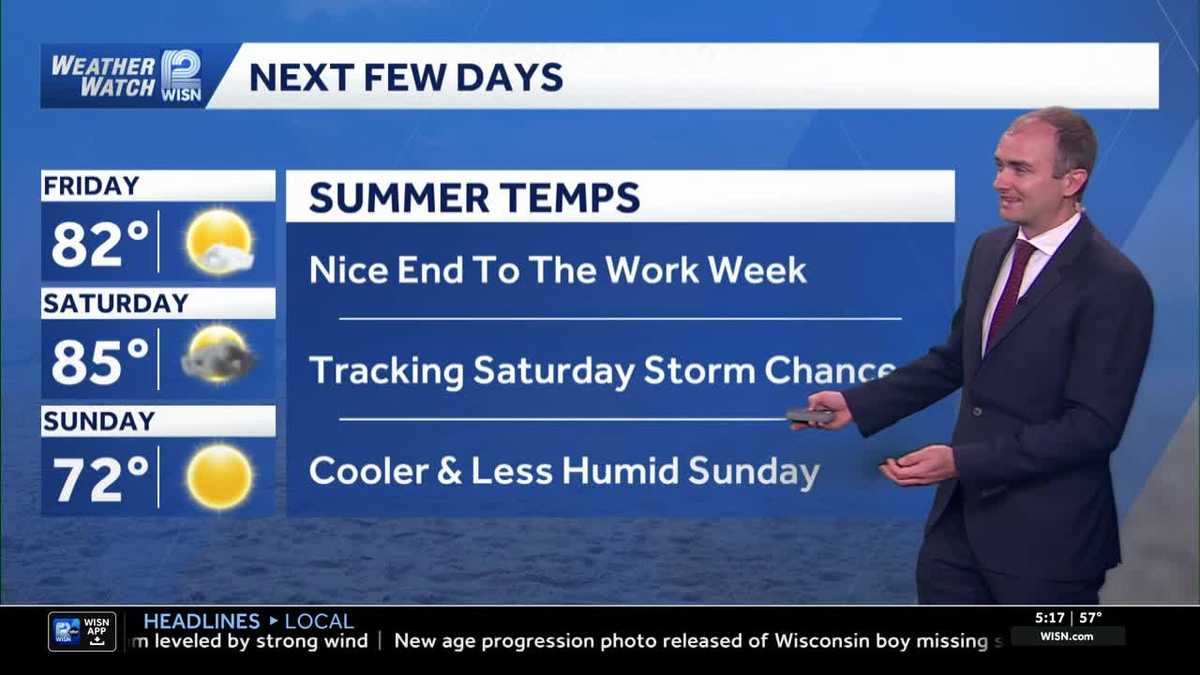 Sunshine returns after 2 days of rain with highs near 82 degrees