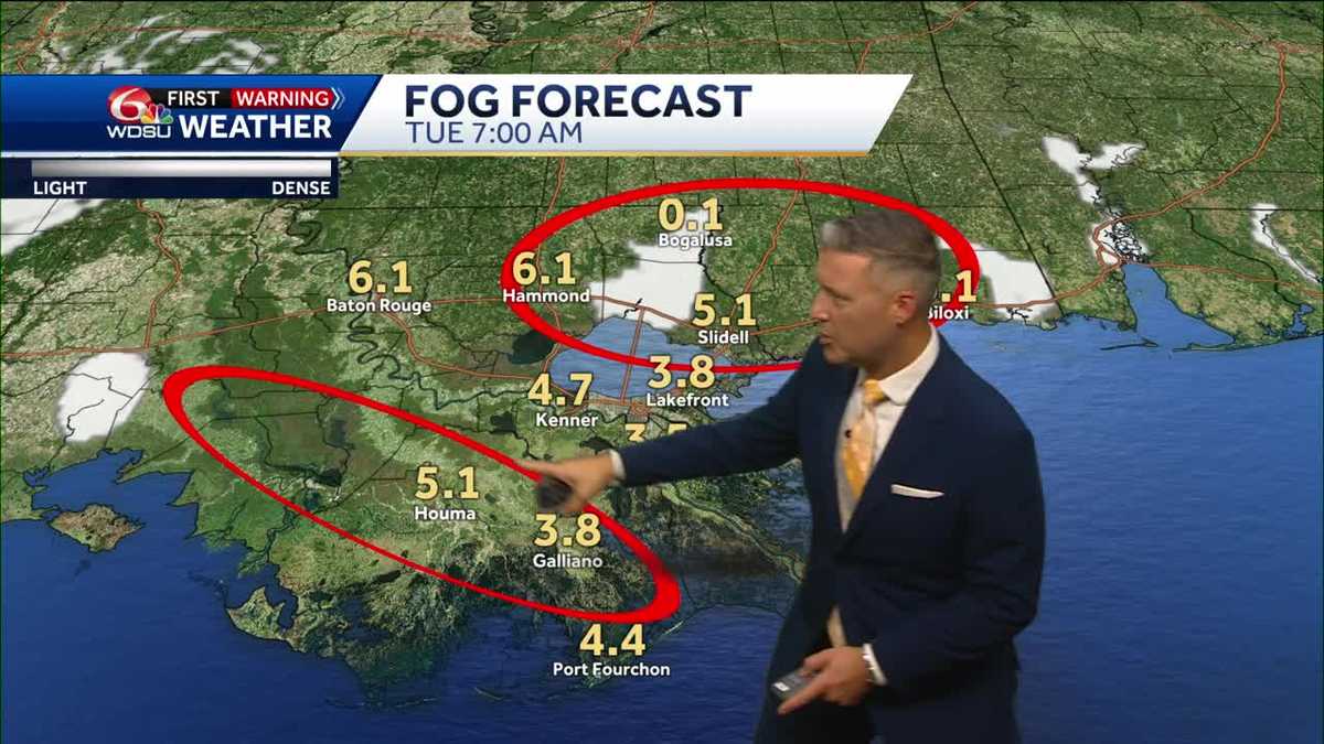 New Orleans forecast fog smoke air quality high temp rain chances