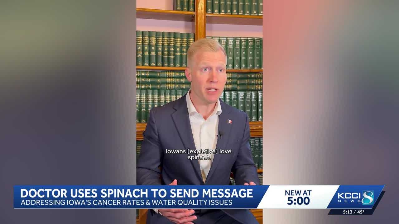 Iowa lawmaker uses satirical 'Spinachgate' video to address water pollution and cancer concerns