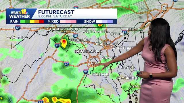 Chance of stores once again later today