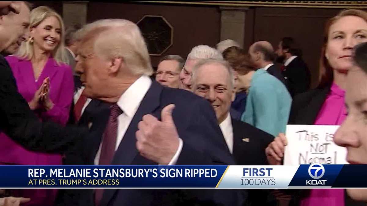 Democratic lawmaker's sign ripped away before Trump address - KOAT