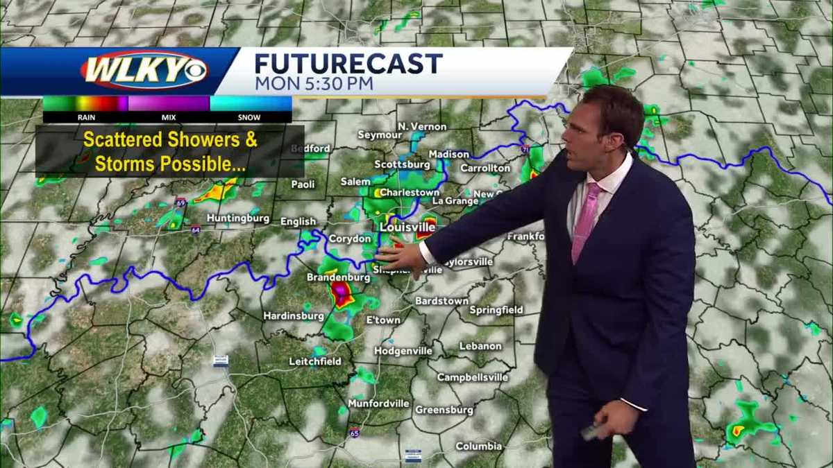Scattered showers and storms possible Monday