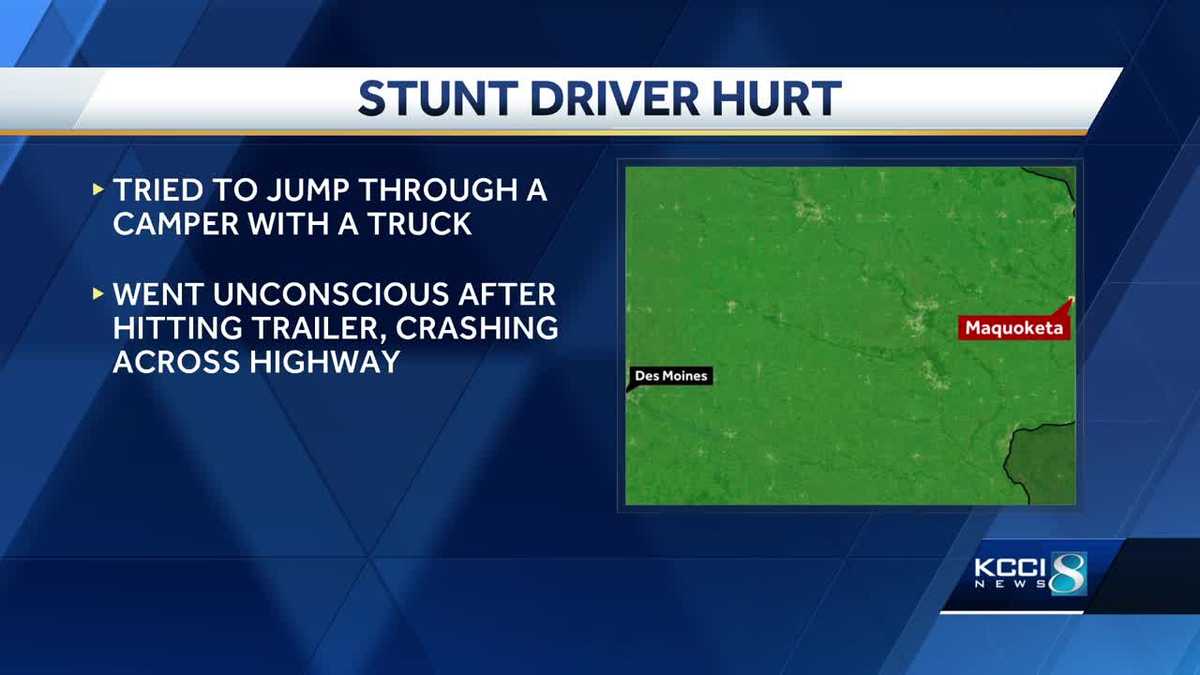 One injured after crash during Iowa county fair stunt - KCCI