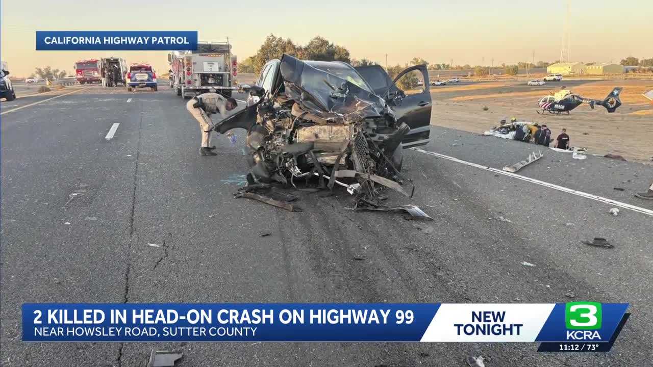 2 dead, 2 injured in Highway 99 crash in Sutter County
