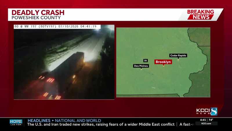 Man dies after being hit by semi on I-80 in Poweshiek County