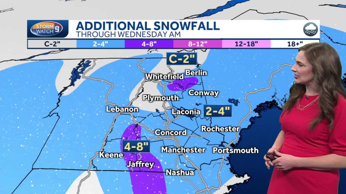 New Hampshire forecast video More snow to accumulate