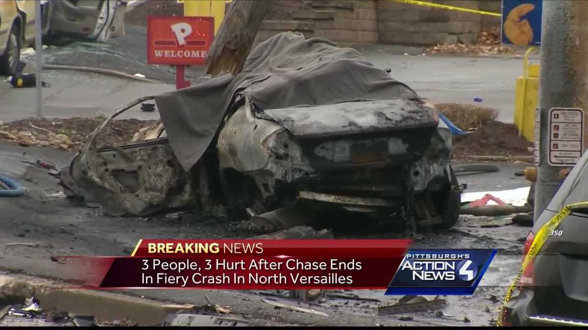 3 killed, 3 injured after chase ends in fiery crash
