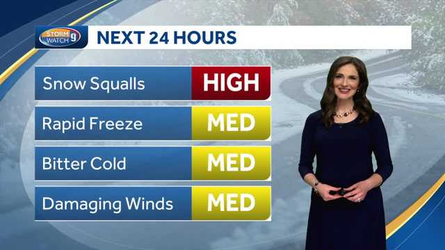 Watch: Snow squalls overnight as frigid weather moves in - Vimarsana News